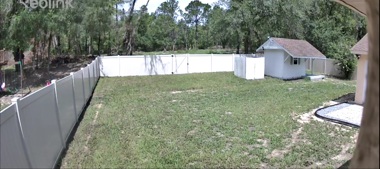 Back yard left camera view